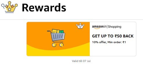 Amazon Pay Gift Card | 10% off (₹50) | 2% Extra CB with Amazon Pay ICICI CC
