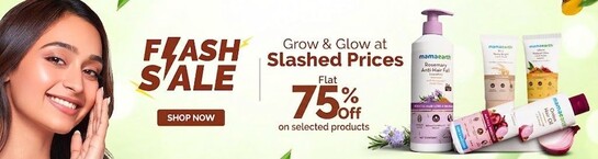 Mamaearth - Flash Sale | Flat 75% off on selected products 