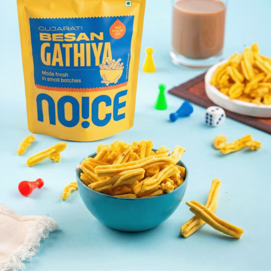 NOICE Besan Gathiya (Gujarat Style) (No Palm Oil Namkeen & Snacks)
