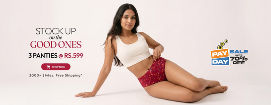 PAY DAY SALE | Upto 70% off | 3 Panties @ 599