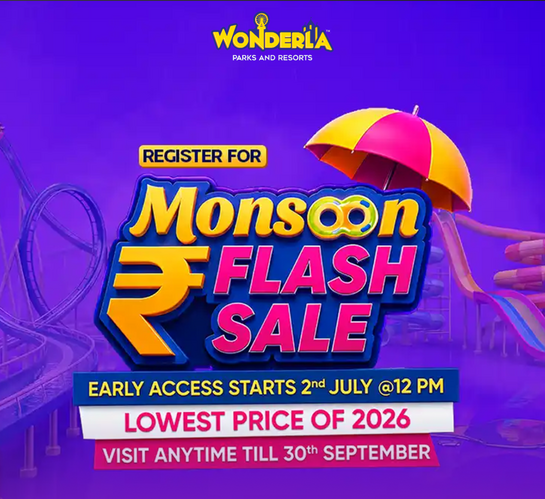 Wonderla - Monsoon Flash Sale 