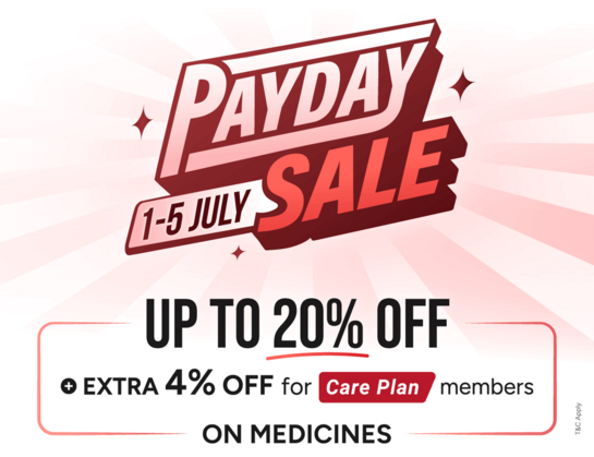 Tata 1mg Pay Day Sale (1–5 July) | Up to 20% OFF on Medicines + Extra 4% OFF for Care Plan Members