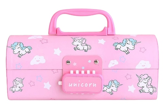OANGO Password Lock Pencil Box | Multi-Layer | Code Lock | Boys Girls | Orange