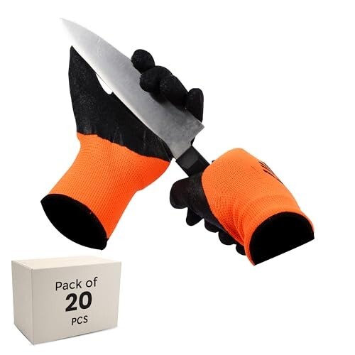 Robustt Nylon Nitrile Half Coated (Back Also) Industrial Safety Hand Gloves (Pack of 20)