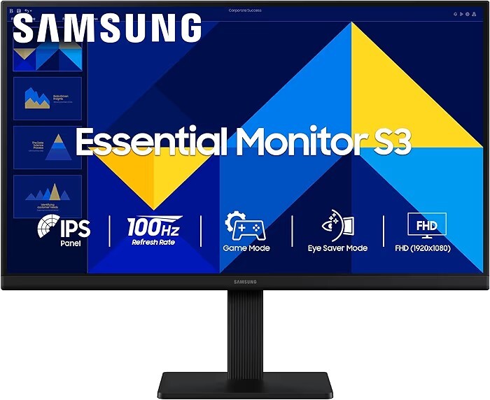 Samsung 22" (54.6 cm) S3 Flat Monitor|Super Slim Borderless Design|Wall Mountable|LS22D300GAWXXL|