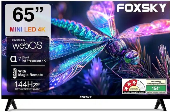 Foxsky 165.1 cm (65 inch) Ultra HD (4K) Mini LED Smart WebOS TV 2026 Edition