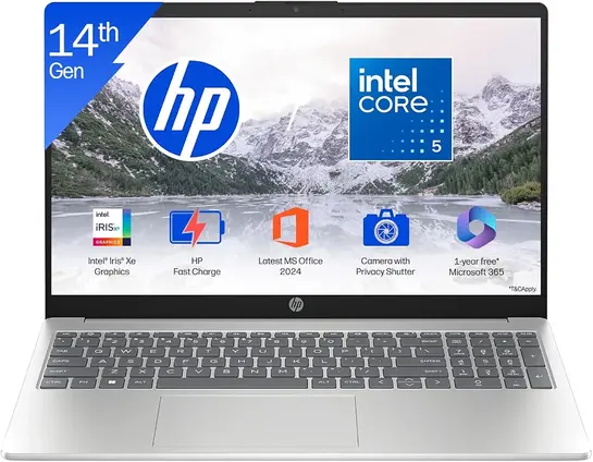 HP 15 (i5 14th Gen), Intel Core 5, 16GB RAM (Upgradeable), 512GB SSD