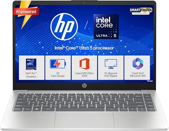 HP 14 Smartchoice, Intel Core Ultra 5 125H 12 TOPS, 24GB DDR5 (Upgradeable) 1TB SSD