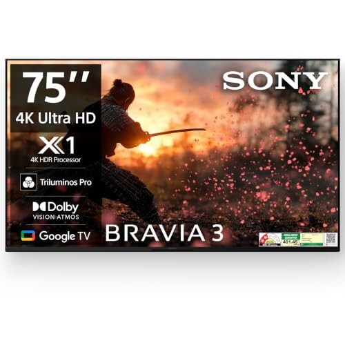 Sony BRAVIA 3 Series 189 cm (75 inches) 4K Ultra HD AI Smart LED Google TV K-75S30B (Black)