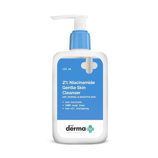 [10% Prime coupon] The Derma Co 2% Niacinamide Gentle Skin Cleanser for Sensitive, Dry, Normal Skin - 125 ml