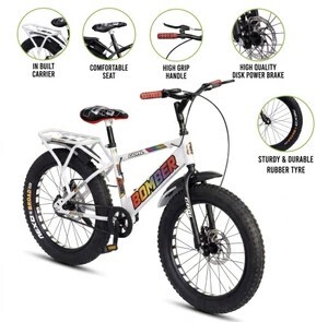 Goal BOMBER 20T FAT TYRE| (inch) BMX Cycle (Single Speed, White, Rigid)