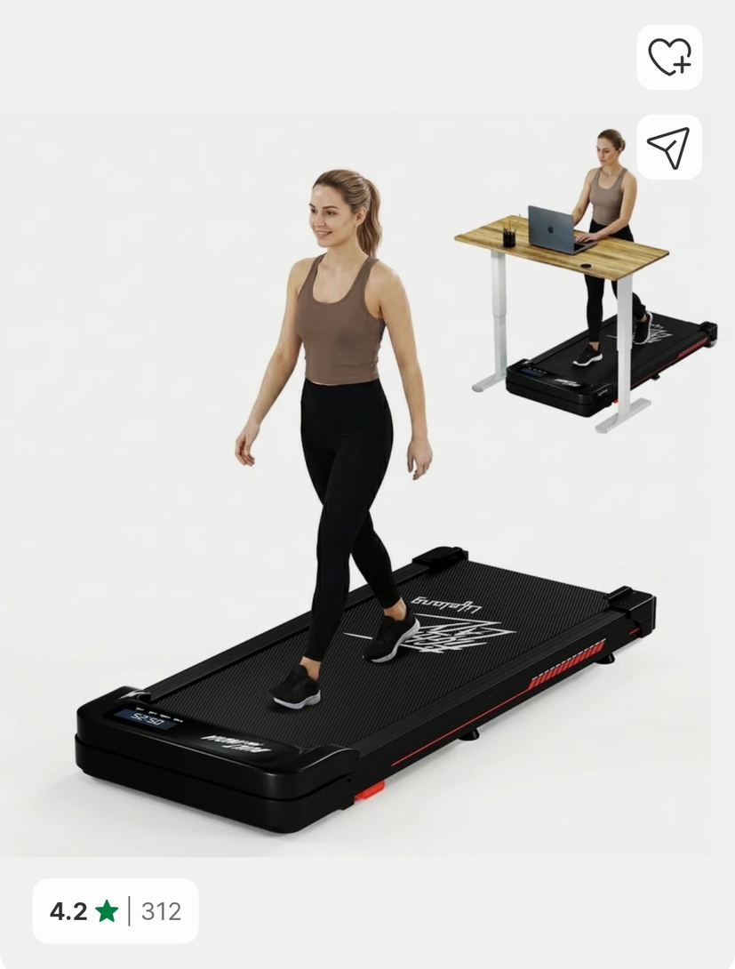 Lifelong Walking Pad Treadmill | 3 HP Motor | 2-Level Manual Incline | LED Display Treadmill