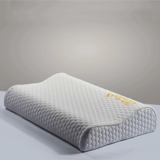 SleepyCat Memory Foam Orthopaedic Pillow Pack of 1 Solid Contour Bamboo Fabric (White)