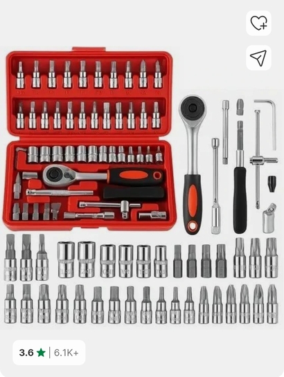 DEAGAN 46PCS Sockets Extension Bars, Mechanic Tool Kits for Household Repair Socket Set Socket Set (Pack of 46)