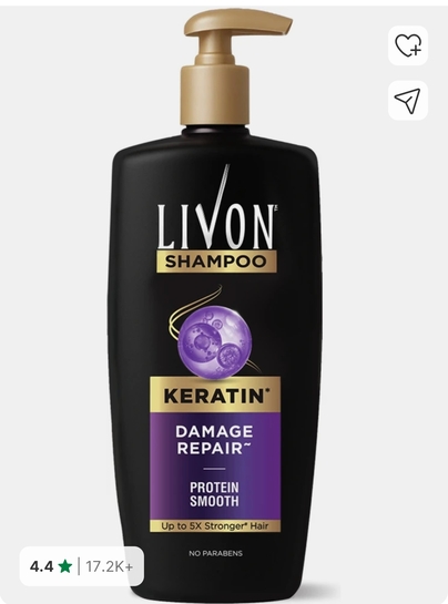 LIVON Keratin Shampoo for Women & Men Repairs Damaged Hair Smooth & 5x Stronger Hair (650 ml)