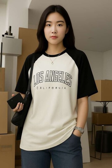 Round Neck Reversible White T-Shirt 