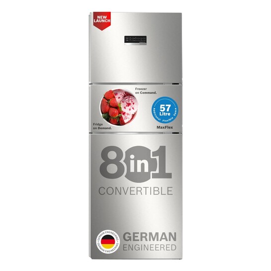 Bosch 302 L 3 Star Max Flex Convert Frost Free Triple Door Refrigerator | 8-in-1 Convertible Storage Modes | 57L Extra Convertible Zone | Cool Extend up to 18 hours