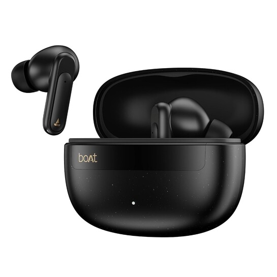 Boat Airdopes Plus 222 with Immersive Spatial Audio, 60H Battery, 13mm Drivers, App Support, Multi Connect, Beast™ Mode, Voice Assistant TWS Earbuds with mic (Carbon Black)