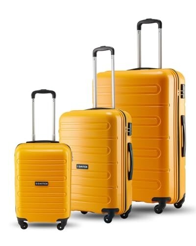 SNITCH Loop 3Pc Set Yellow Polypropylene Hard Travel Suitcase