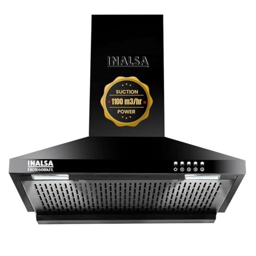 INALSA Pyramid Shape Wall Mount Kitchen Chimney 60 cm|1100 m³/hr Powerful Suction