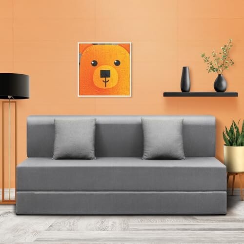 Sleepyhead Napster Designed by Duroflex - 3 Seater Foldable Sofa Cum Bed - Graphite Grey (6x5 Feet)