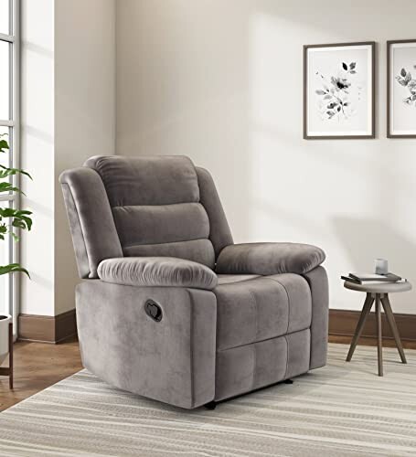 Nilkamal Sierra Velvet Fabric Manual Recliner Single Sofa Recliner | Finish Color - Brown