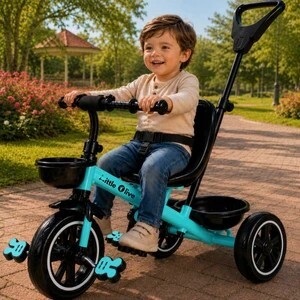 Little Olive Premium Kids Tricycle with Parent Handle, Safety Bel...more