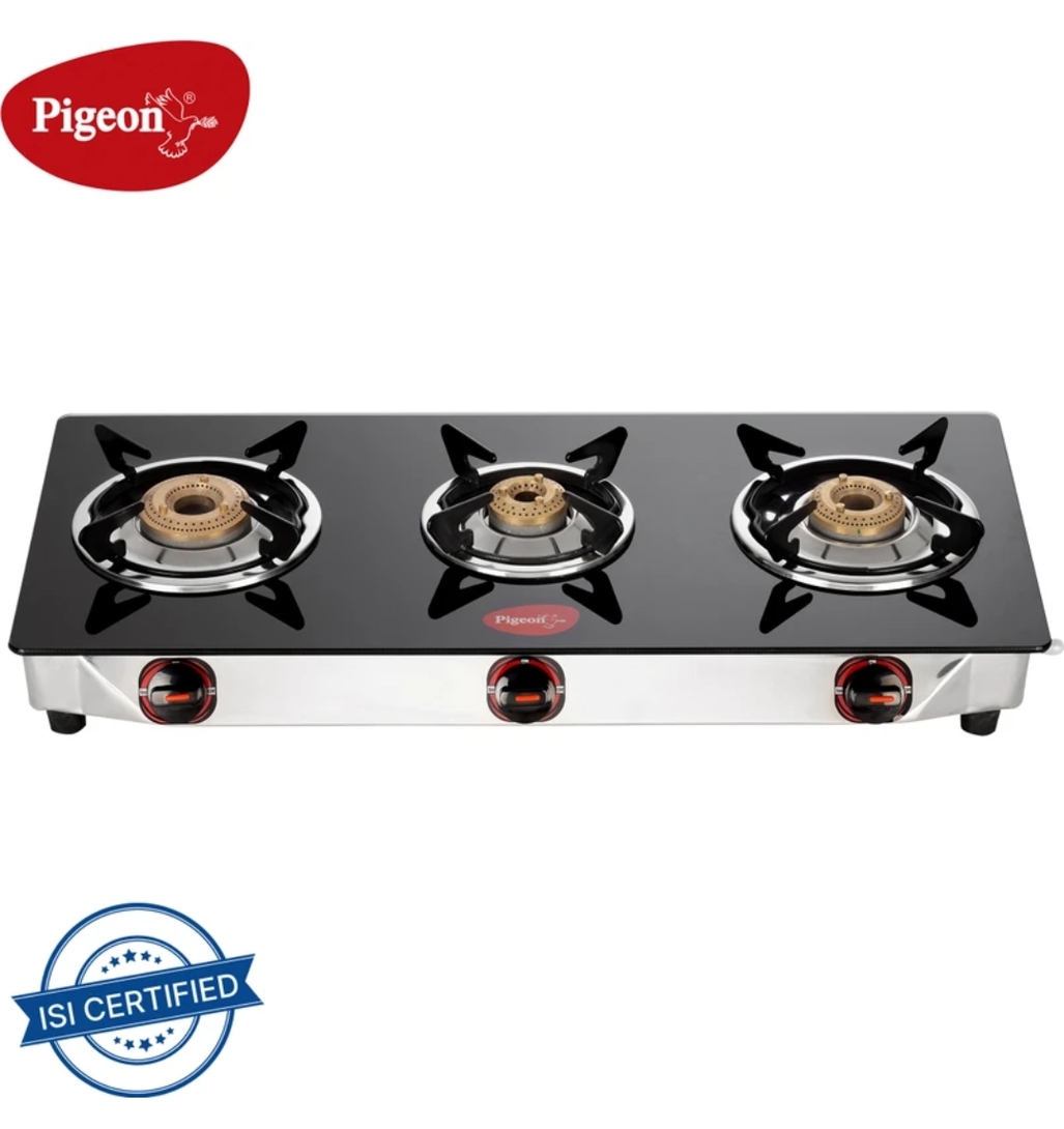 Pigeon Popular Cooktop Glass Manual Gas Stove (3 Burners)