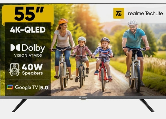 realme TechLife 139 cm (55 inch) QLED Ultra HD (4K) Smart Google TV
