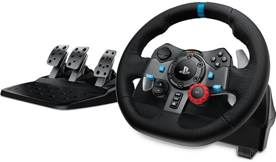 Logitech G29 Driving Force Racing Wheel,Floor Pedals  Motion Controller (Black, For PC, PS3, PS4, PS5)