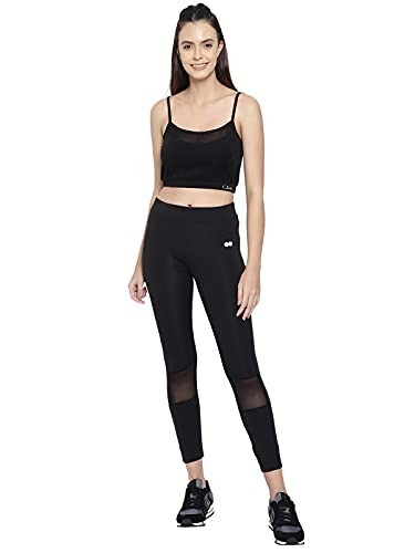 Clovia Women's Cotton Activewear Ankle Length Sports Tights - Black (All Sizes) [5% coupon]