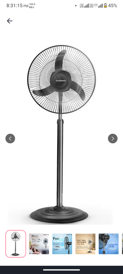 Longway black ultra high speed decorative pedestal fan 