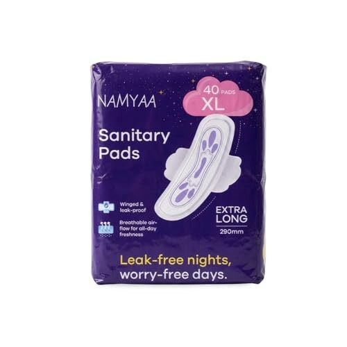 Namyaa Sanitary Pads XL 290mm – Extra Long, Ultra Thin  (40 Pads)