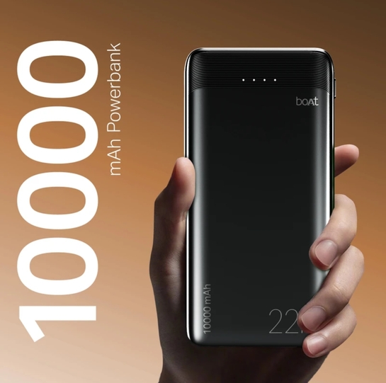 boAt 10000 mAh 22.5 W Power Bank (Phantom Black, Lithium Polymer, for Mobile)