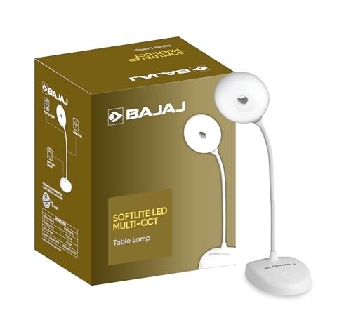 Bajaj Softlite LED Multi-CCT 3 in 1 Color Modes Table Lamp  (Pack of 1, White)