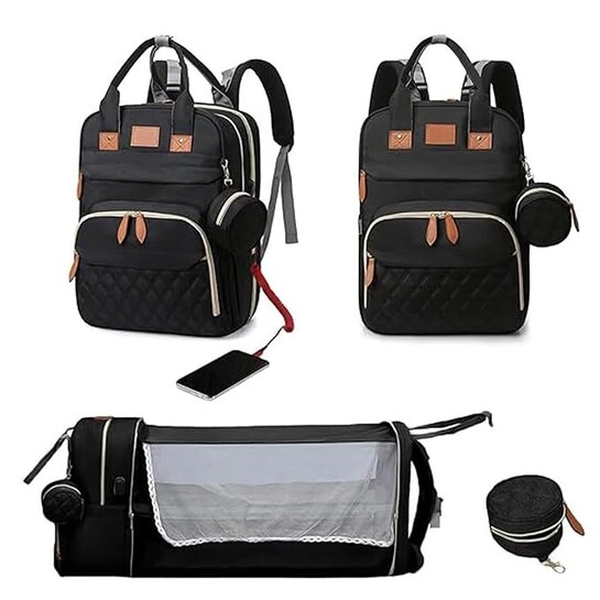 INDIROCKS Diaper Bag Backpack | Changing Station | USB Port | Waterproof | Large Capacity