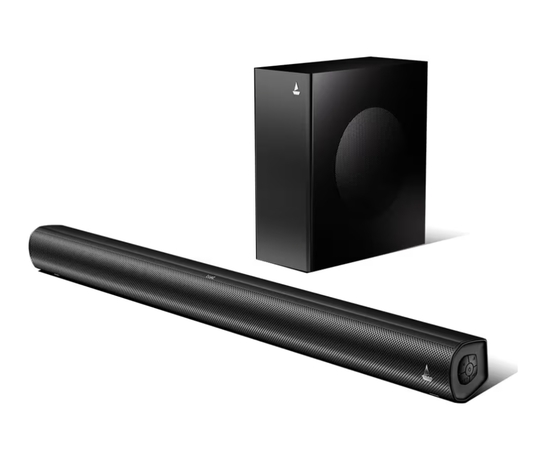 Boat Aavante 2.1 1200, 120W Signature Sound, 2.1 CH w/Wired Subwoofer, BT v5.4, Multiple Ports, EQ Modes & Remote Control, Bluetooth Sound bar, Home Theatre Soundbar Speaker (Premium Black)
