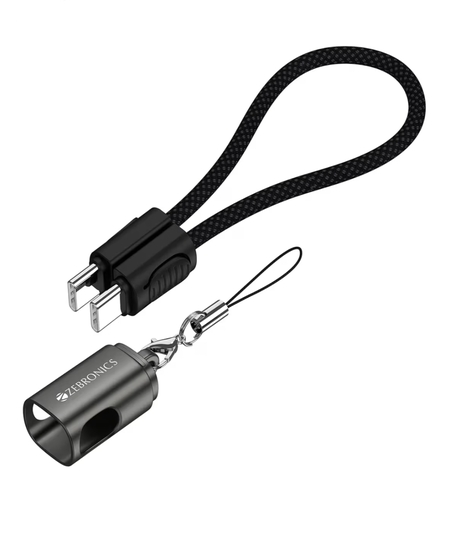 Zebronics Wattz 60CC4 Type-C to Type-C Braided Cable, PD 60W