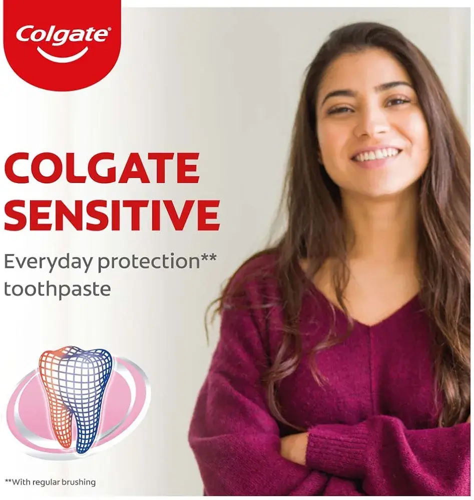 [Amazon Pay UPI reward is account specific] Colgate sensitive - 160 grams everyday protection toothpaste (two tubes of 80 grams)
