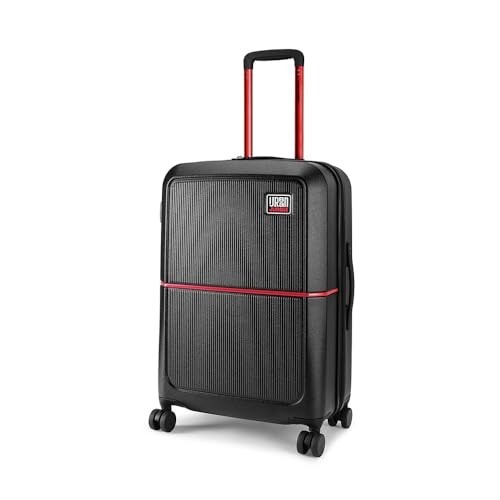 Urban Jungle by Safari Medium, The Caliber (65cm) Trolley, 70L Capacity Hard Sided Polycarbonate Suitcase, TSA Lock, Anti Theft Zipper, 8 Silent Spinner Wheels (Carbon Black)