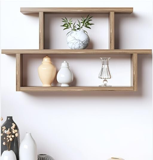 Furniture Café Modern Wooden Wall Mounted Shelf 