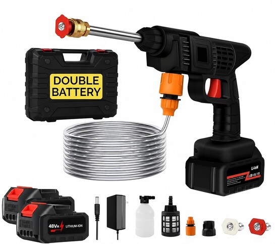 Cordless Portable Wireless Pressure Washer Gun 48V 12000mAh High Pressure 