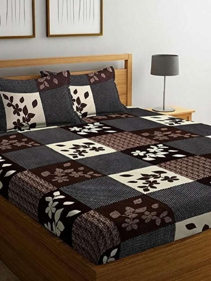 Microfiber Double 3D Printed double Bedsheet