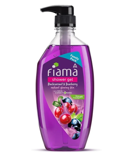 Fiama Body Wash Shower Gel Blackcurrant & Bearberry, 750ml Family Pack, Body Wash for Women & Men with Skin Conditioners for Radiant Glow, Suitable for All Skin Types