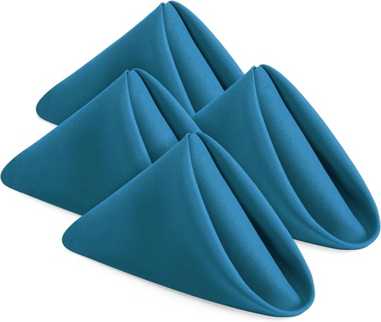 Dining Table Napkins Polycotton Set of 6 | 17x17 Inch | Lake Blue | Party Wedding Restaurant