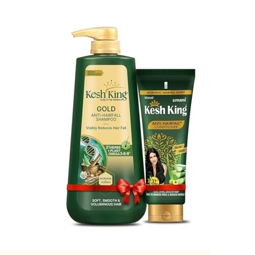 Kesh King Gold Anti Hairfall Kit, Reduces Hair Fall, Makes Hair Strong, Strengthens, Nourishes & Conditions Hair, 800 ml