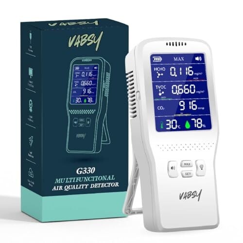 8 in 1 Air Quality Monitor AQI CO2 TVOC HCHO Temperature Humidity Portable Indoor Outdoor Detector Alarm Device