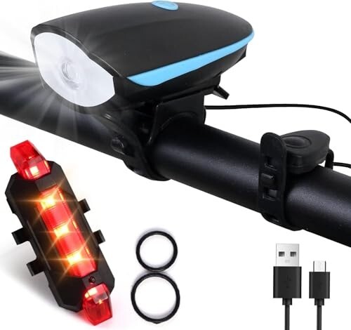 Gadget Deals 2-in-1 Rechargeable Cycle Light and Horn with Cycle Tail Light LED