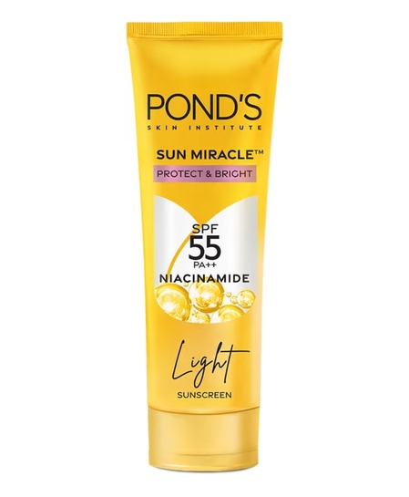 POND'S Serum boost sunscreen For All skin types prevent and fade dark patches with the power of SPF 55 and NIACINAMIDE-C Serum 50g