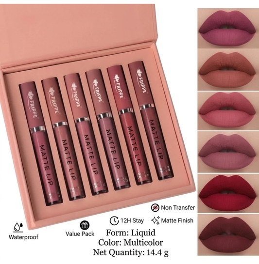 Lipstick Combo Pack of 5 | FRIPPE AANon Transfer Waterproof Longlasting Liquid Matte Mini Lipstick Combo Pack Of 5 (Multicolor, 14.4 g)